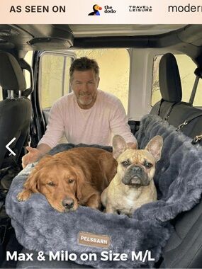 Pelsbarn Luxurious Cozy Car Bed w/Safety Strap. M/L, NEW!